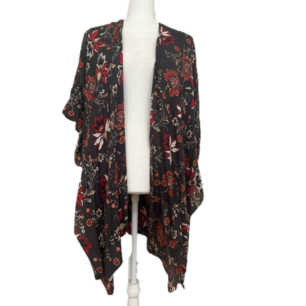 Loft Outlet Floral Open Front Kimono Duster